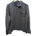 Woolrich Mens Pullover Fleece Sweater Gray Button Neck Pocket Adult Large