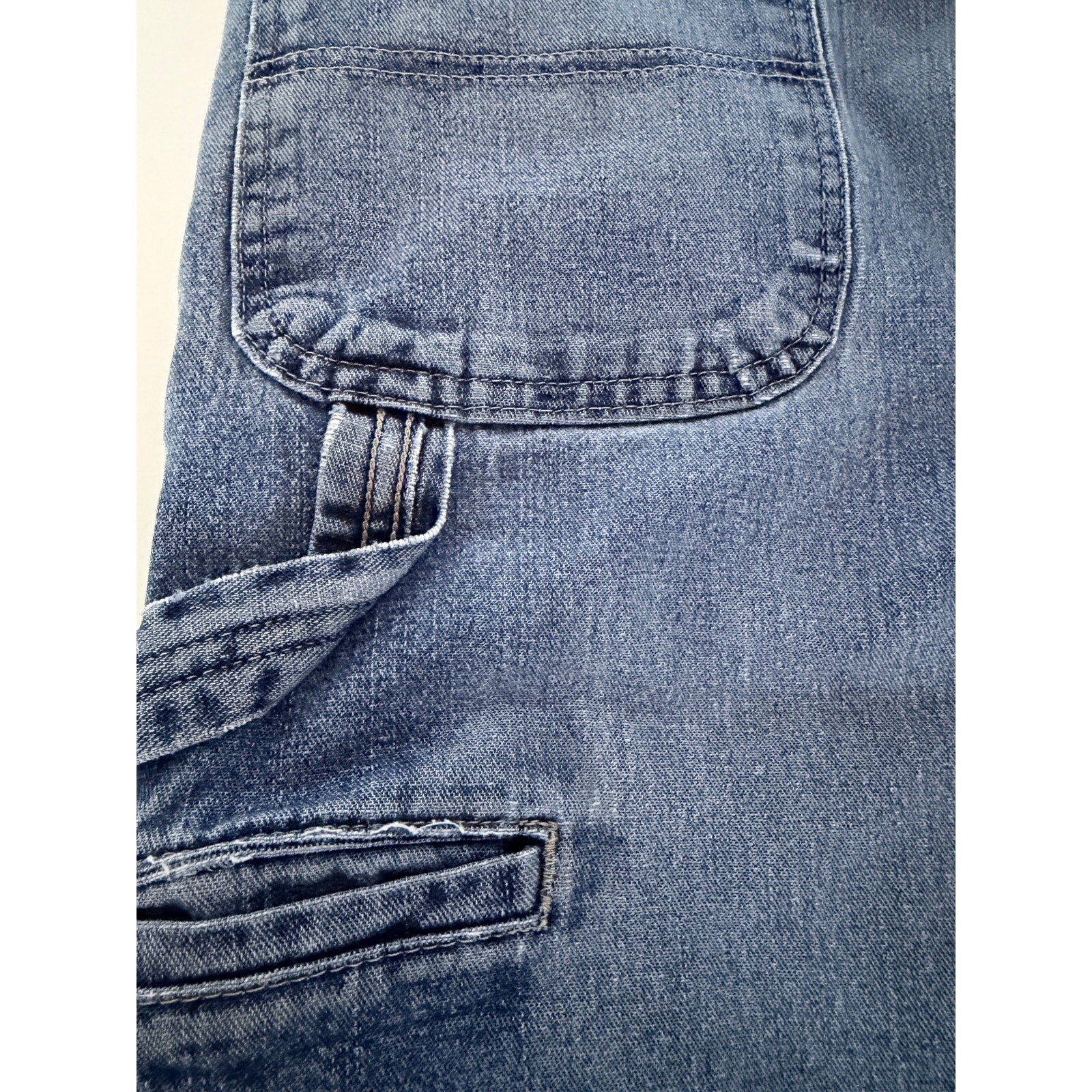 Wrangler Carpenter Jeans Mens 36x30 Blue Denim Workwear Utility Pants