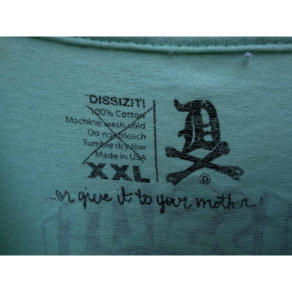 Dissizit Graphic T Shirt Mens XXL Mint Green Streetwear Skull Logo Tee