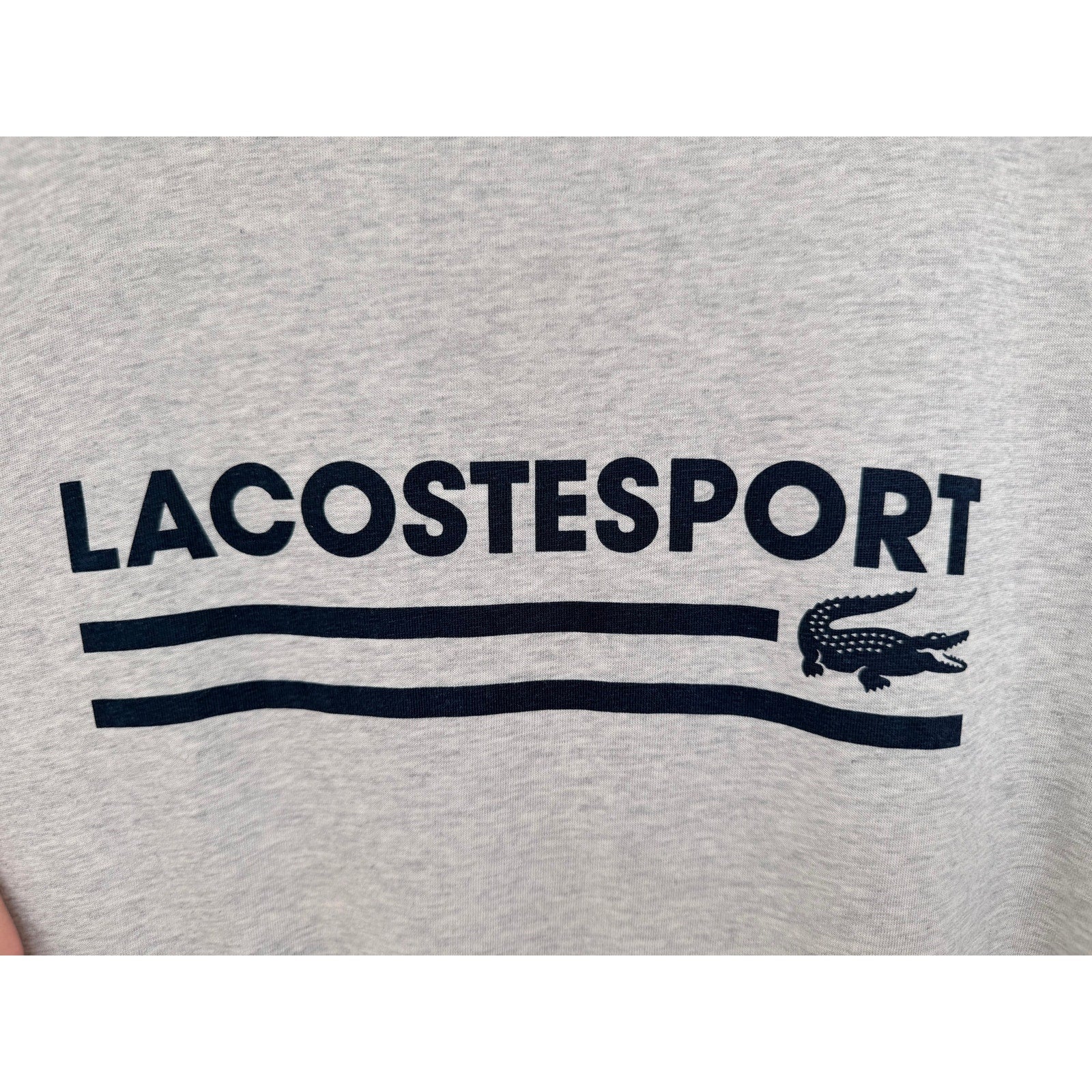 Lacoste Sport T Shirt Mens XL Gray Logo Graphic Tee