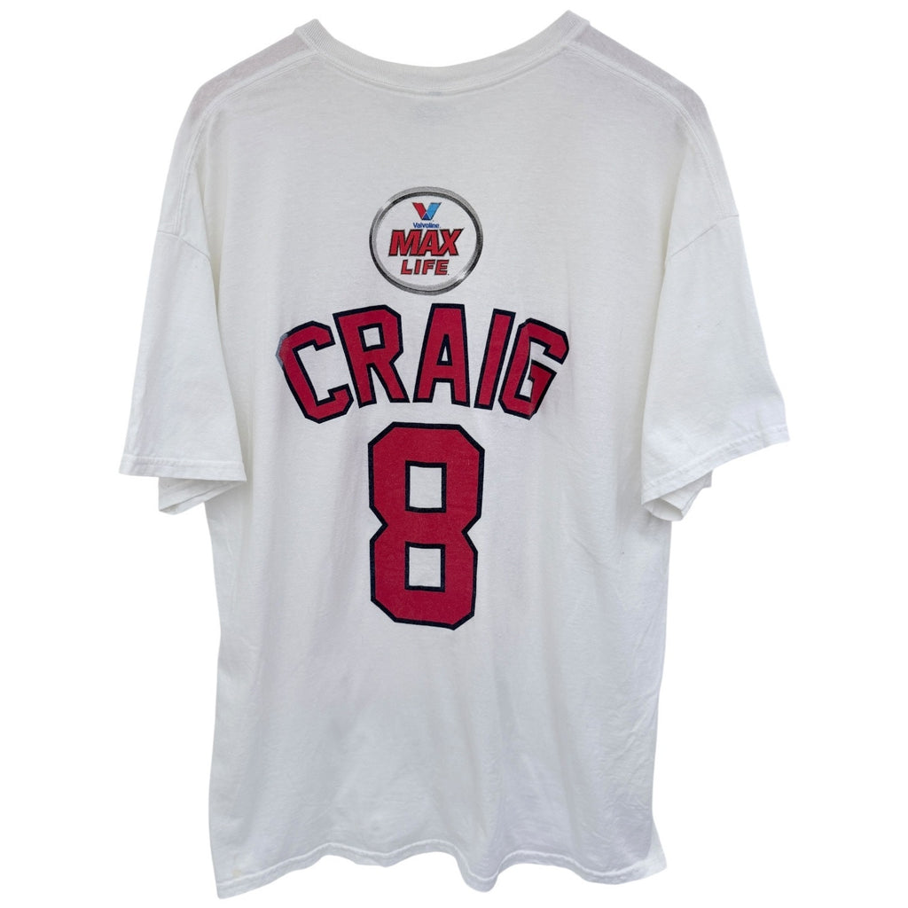 Memphis Craig 8 Graphic T Shirt Mens XL White Baseball Valvoline Max Life Tee