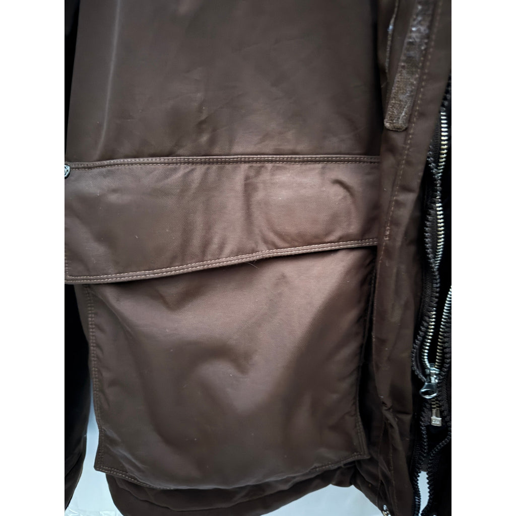 Billabong Pilot Jacket Mens Large Brown Hooded Full Zip Utility Coat Outdoor