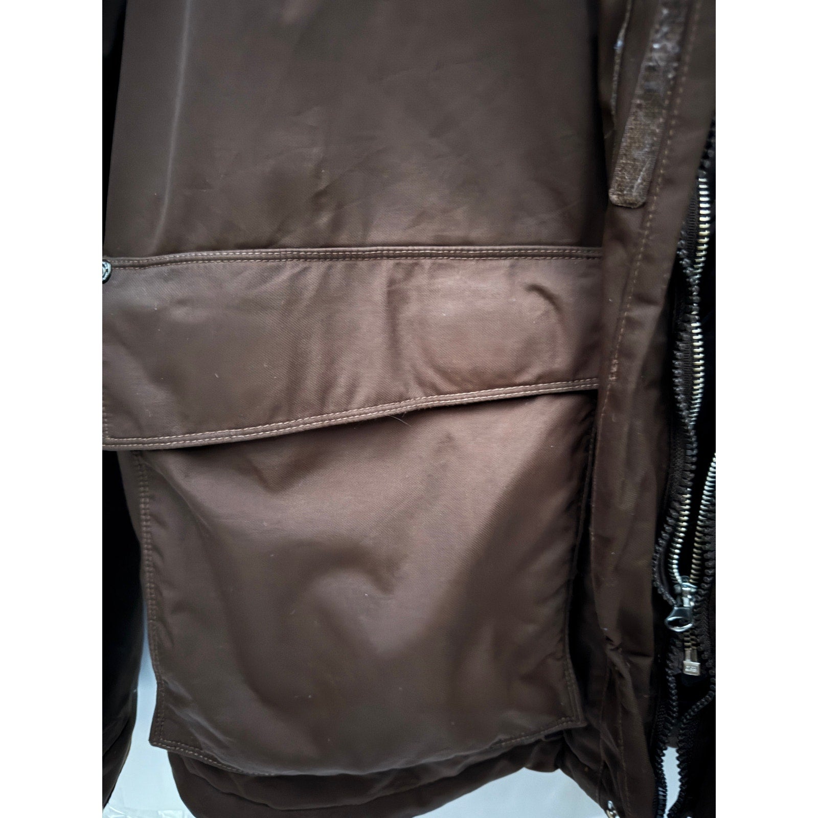 Billabong Pilot Jacket Mens Large Brown Hooded Full Zip Utility Coat Outdoor