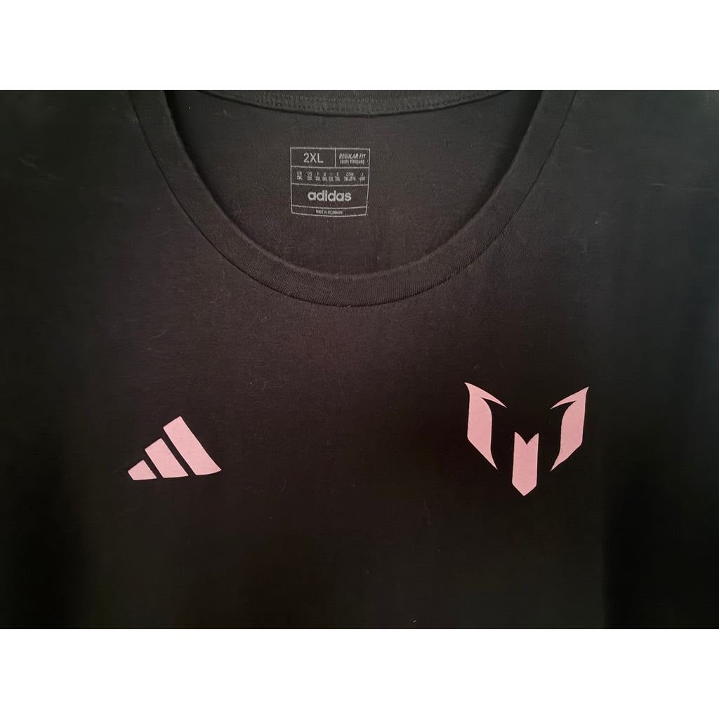 Adidas Lionel Messi Number 10 Soccer T Shirt Mens 2XL Black Graphic Tee