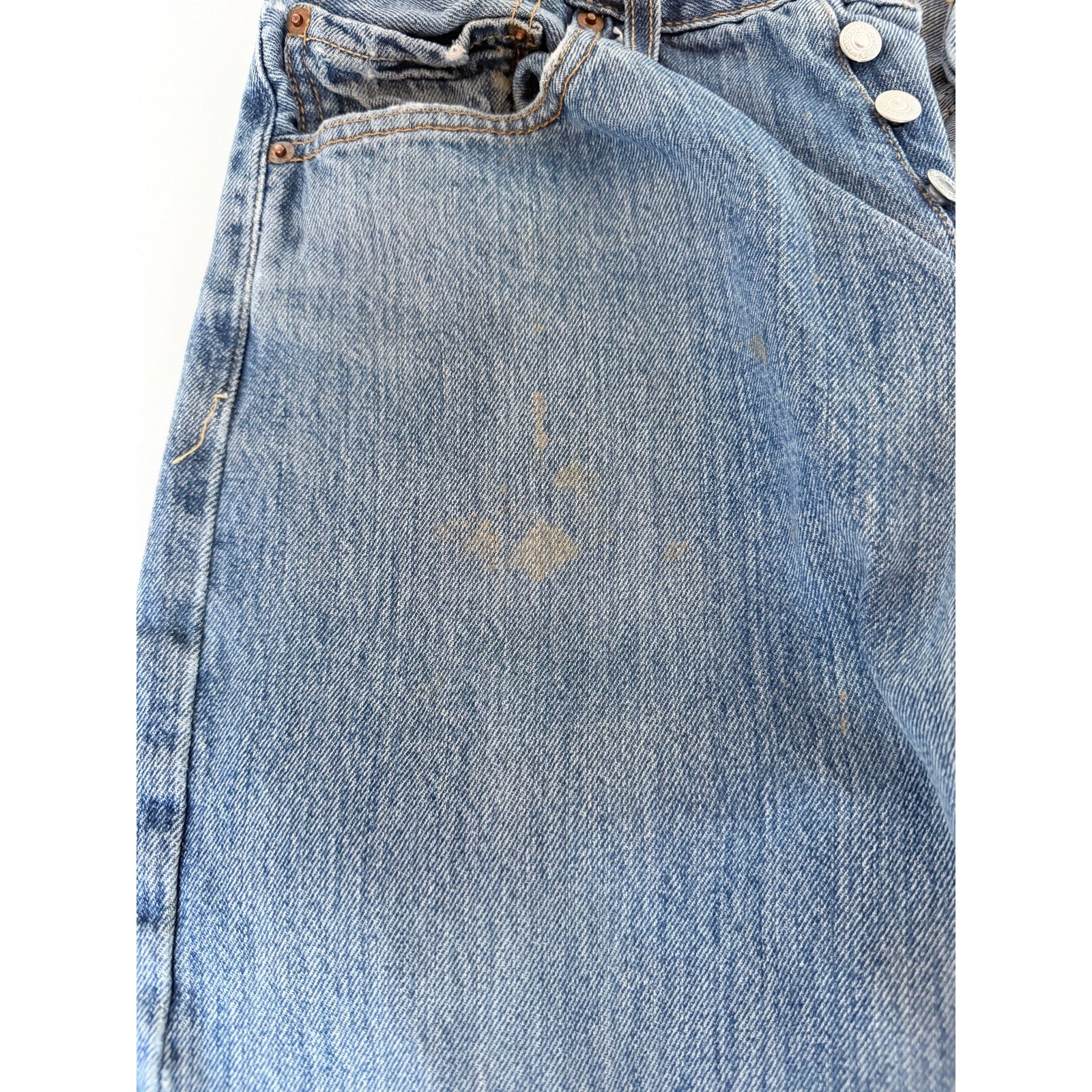 Levi Strauss 501 Jeans Mens 32x30 Blue Denim Button Fly Straight Leg Pants additional view 3