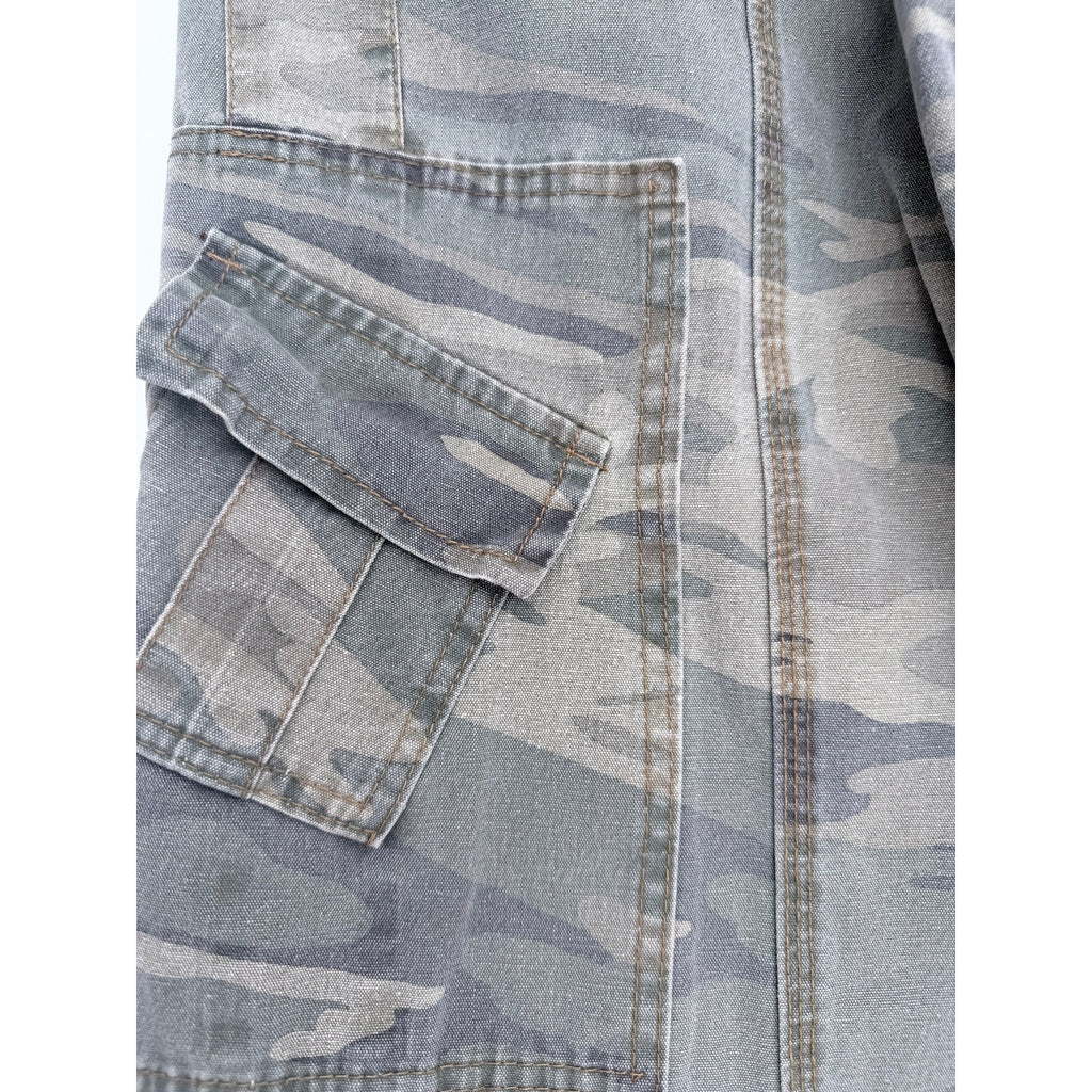 Y2K Camo Cargo Pants Womens 5 27 Wide Leg Baggy Utility Streetwear