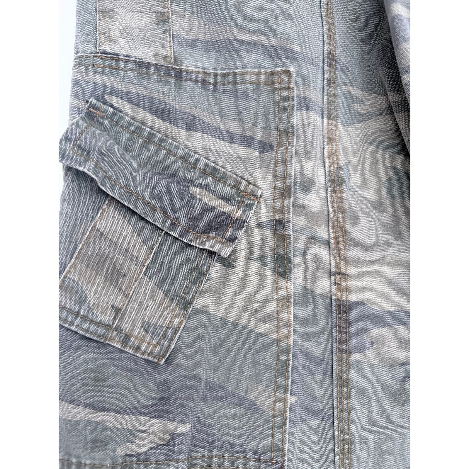 Y2K Camo Cargo Pants Womens 5 27 Wide Leg Baggy Utility Streetwear