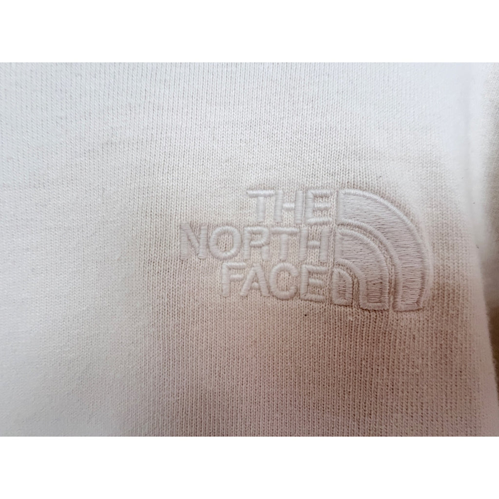 The North Face Long Sleeve Graphic Shirt Mens Large Beige Mountain Sleeve Print
