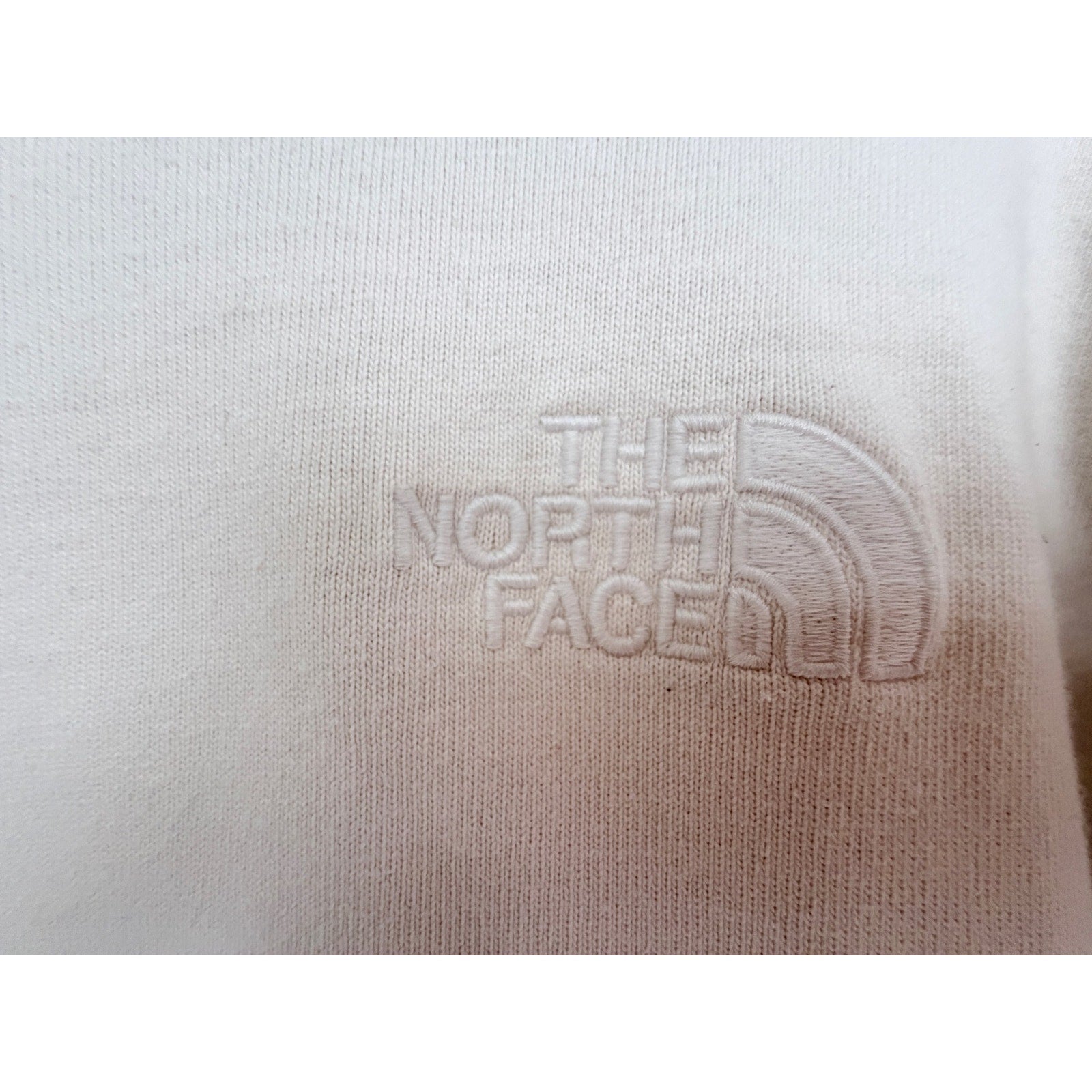 The North Face Long Sleeve Graphic Shirt Mens Large Beige Mountain Sleeve Print