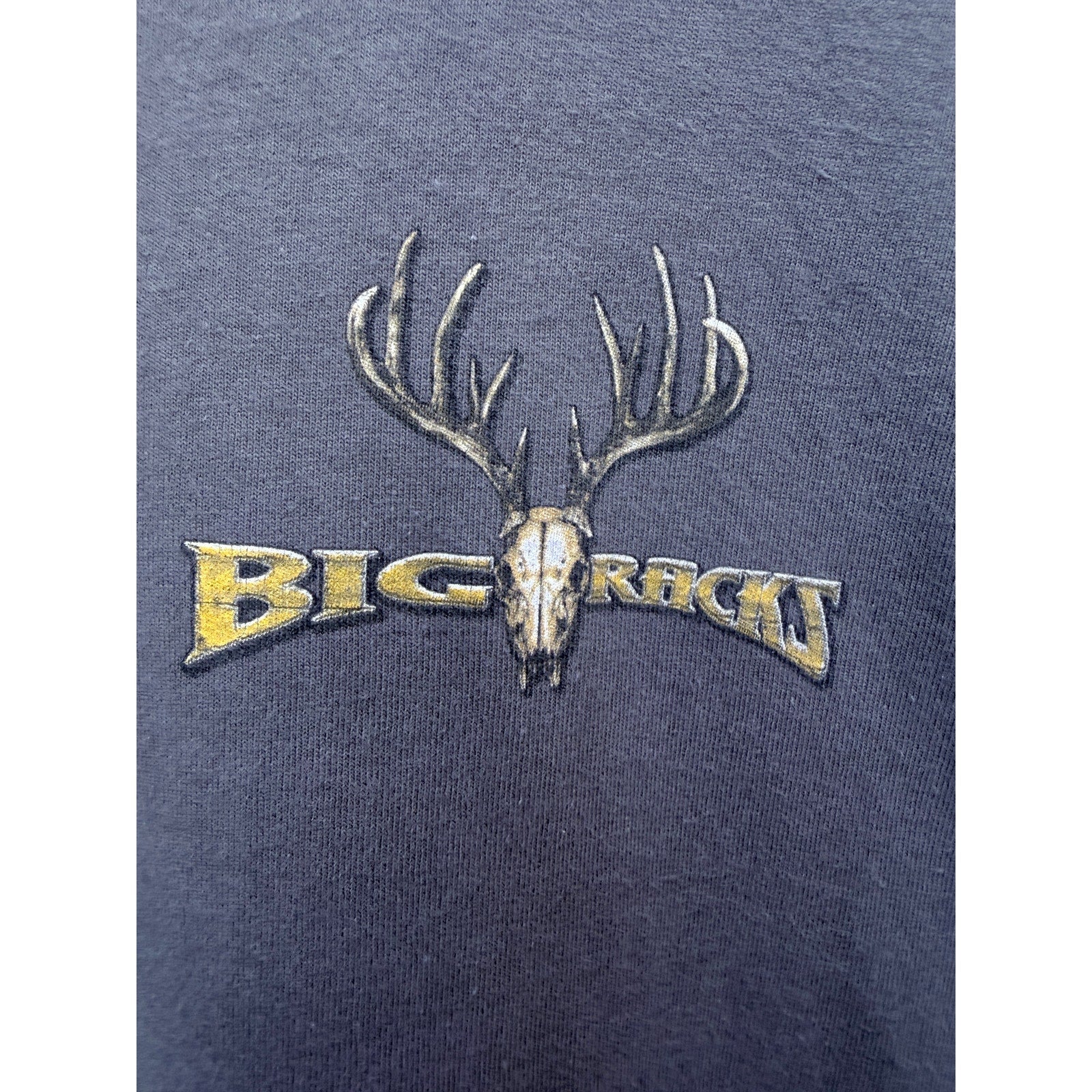 Big Rack Brew & Cue Graphic T Shirt Mens 2XL Gray Deer Hunting Outdoor Tee