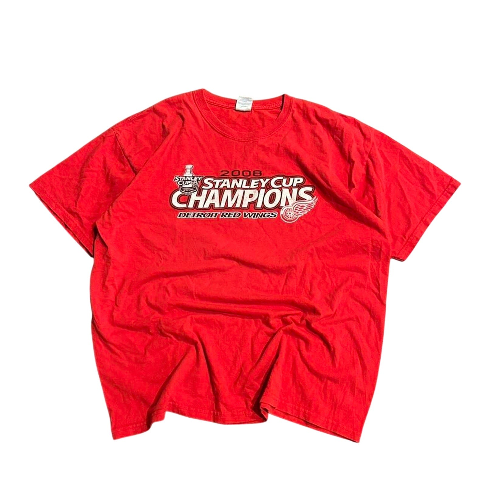 Gildan Red T-Shirts Vintage 2008 stanley cup hockey XL