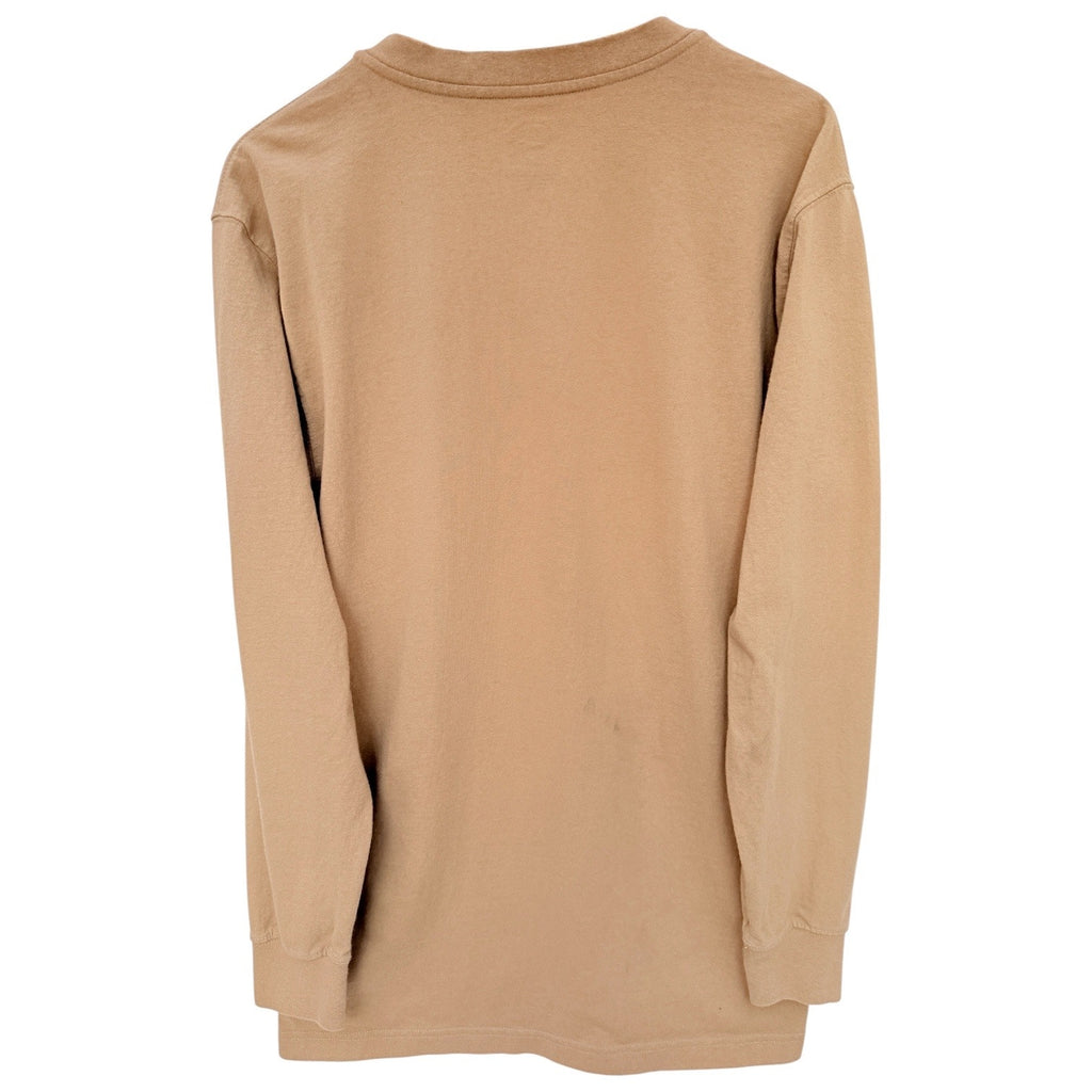 Dickies Henley Shirt Mens Large Beige Long Sleeve Workwear Pocket Casual