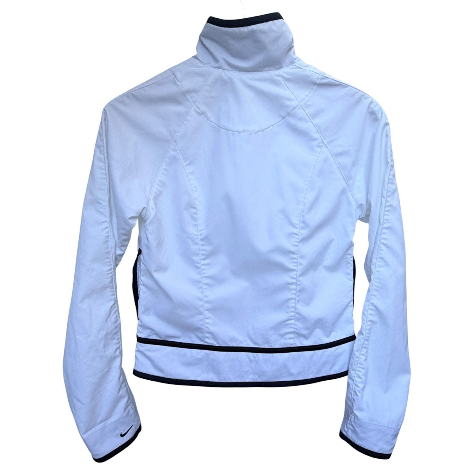 Nike Womens Small White Full Zip Athletic Jacket Running Lightweight Zip Up