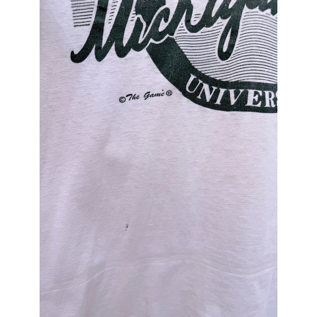 Michigan State Spartans T Shirt Mens Large White Graphic College NCAA The Game