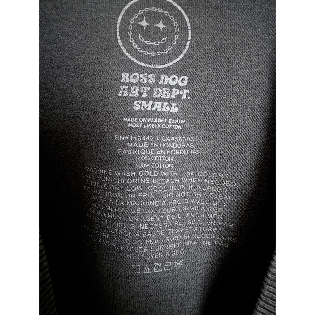 Boss Dog Art Dept Relax Enjoy The Ride Skeleton Graphic T Shirt Mens Small Gray