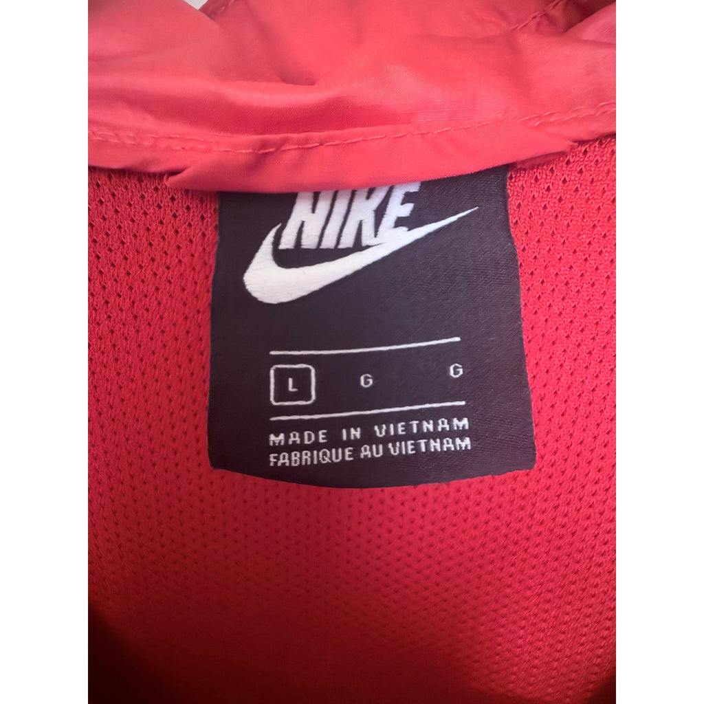 Nike Red Black Swoosh Windbreaker Womens Large