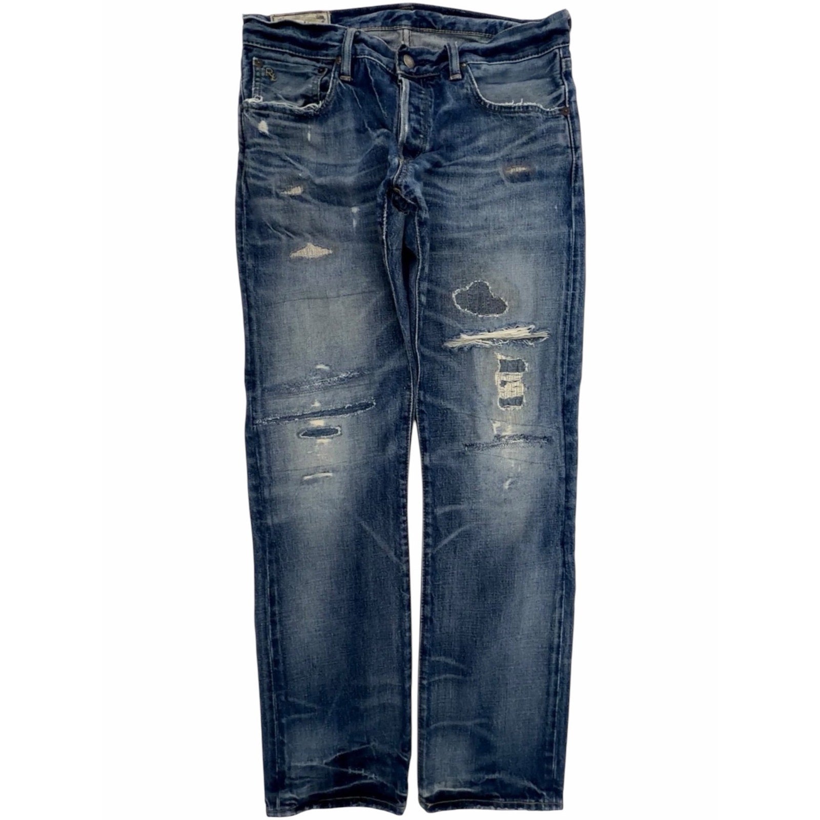 Polo Ralph Lauren Varick Slim Straight Distressed Jeans Mens 31x30 Blue