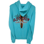 Ron Jon Surf Shop Surfboard Graphic Hoodie S Turquoise back