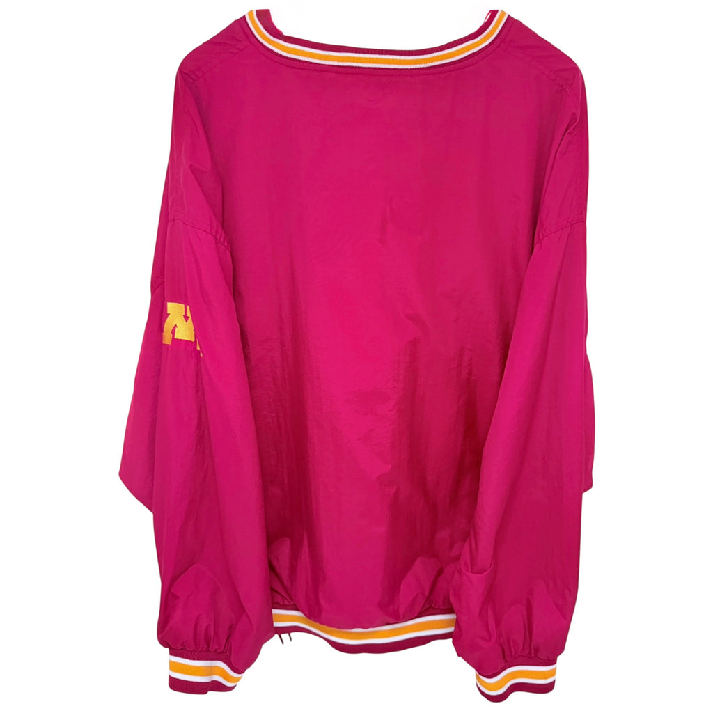 Starter Minnesota Golden Gophers V Neck Pullover Jacket 2XL Maroon back