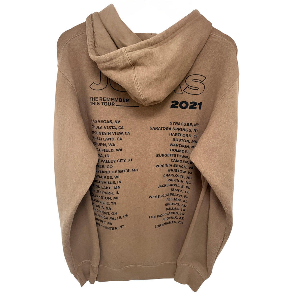 Jonas Brothers Remember This Tour 2021 Hoodie M Tan back