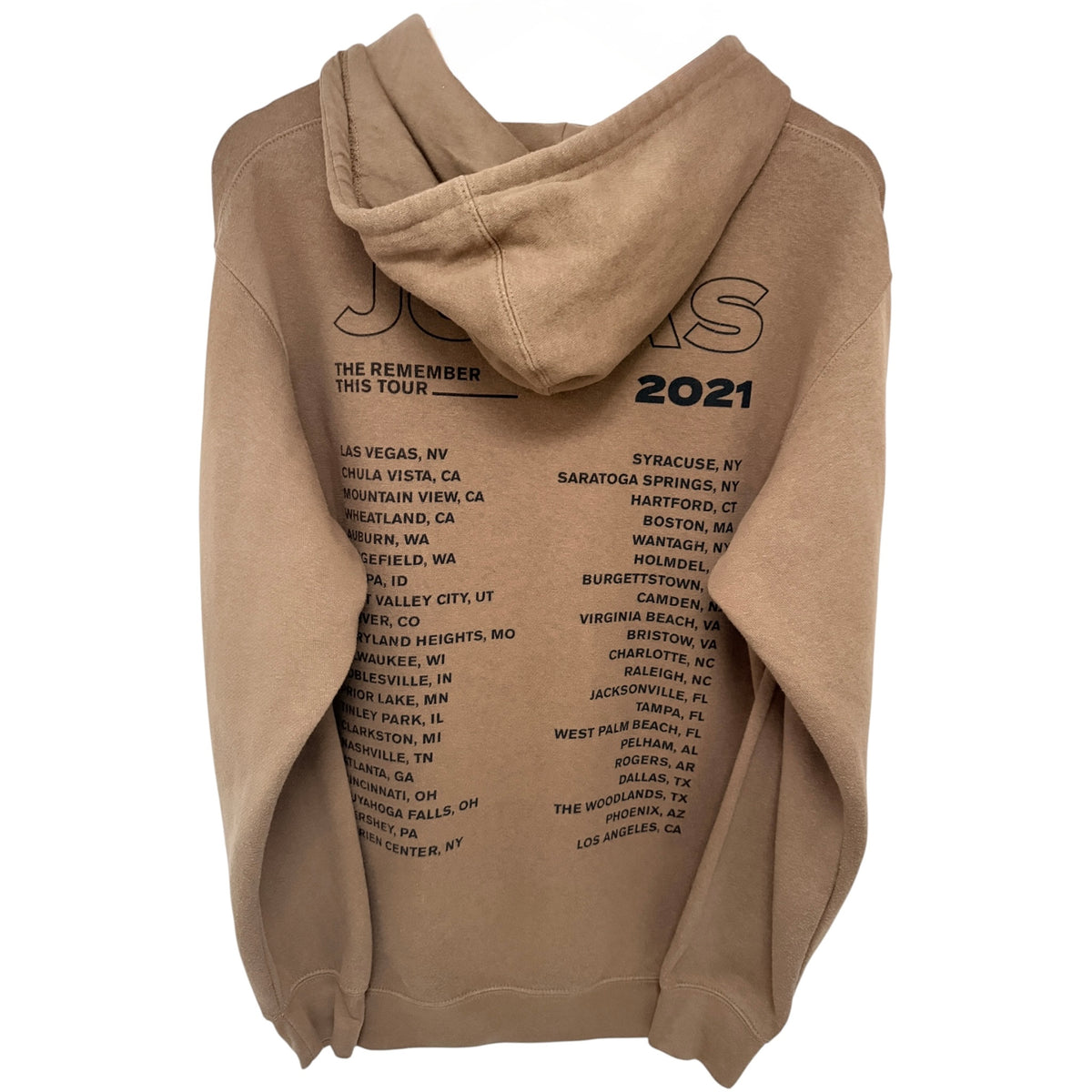 Jonas Brothers Remember This Tour 2021 Hoodie M Tan back