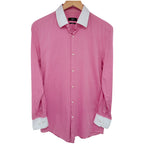BOSS Jonnes Slim Fit Pink Contrast Collar Shirt EU39 US15.5 front