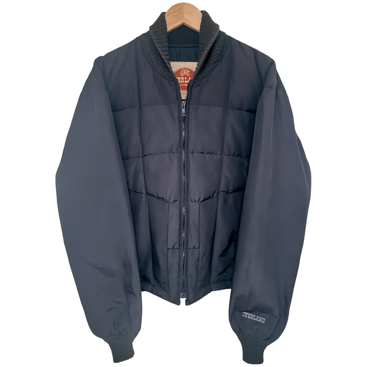 Overland Outerwear Goose Down Bomber Jacket Black 2XL front