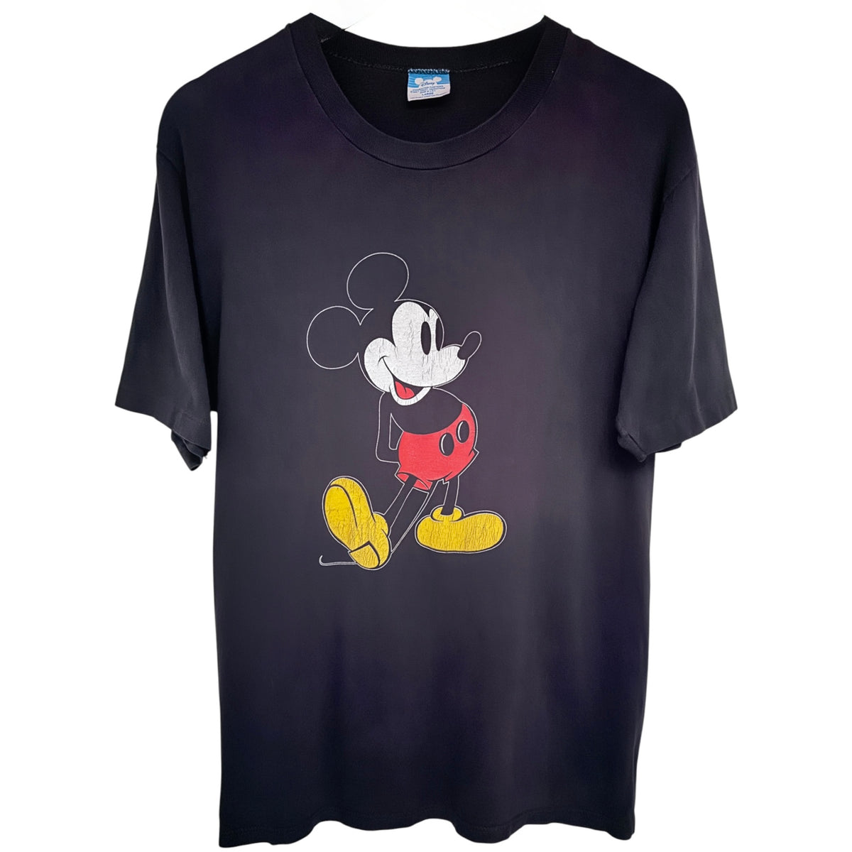 Disney Mickey Mouse Graphic Tee L Black Made in USA front