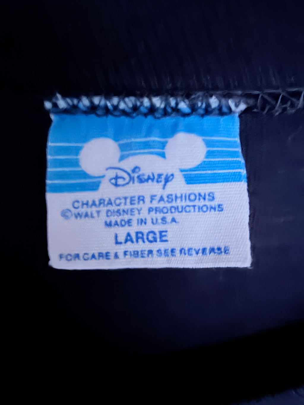 Disney Mickey Mouse Graphic Tee L Black Made in USA detail 1