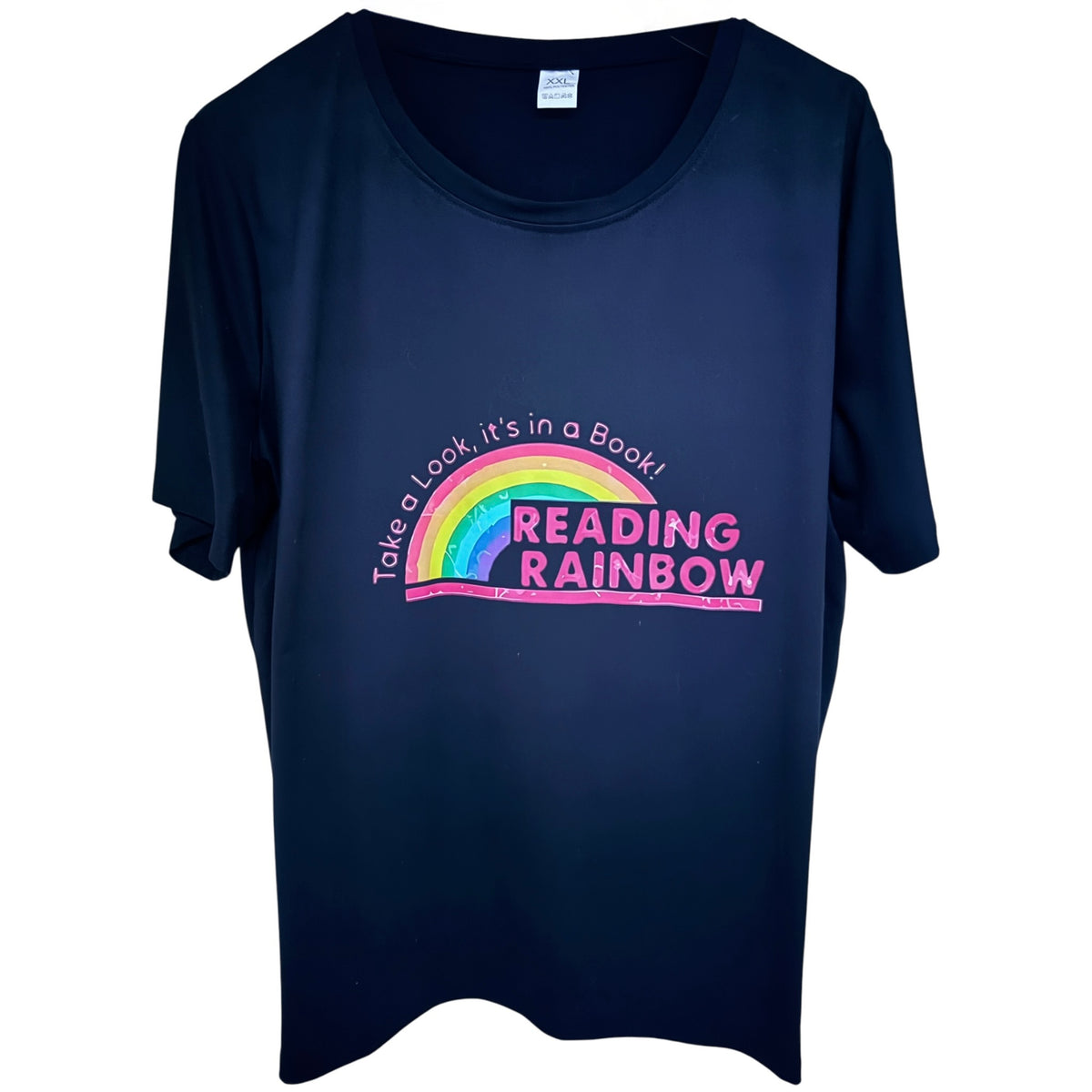 Reading Rainbow Take a Look Its in a Book Graphic Tee XXL Navy front