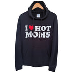Port & Company I Heart Hot Moms Pullover Hoodie L Black front