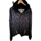 Ride Cell Five Skull Print Snowboard Jacket S Black Gray front