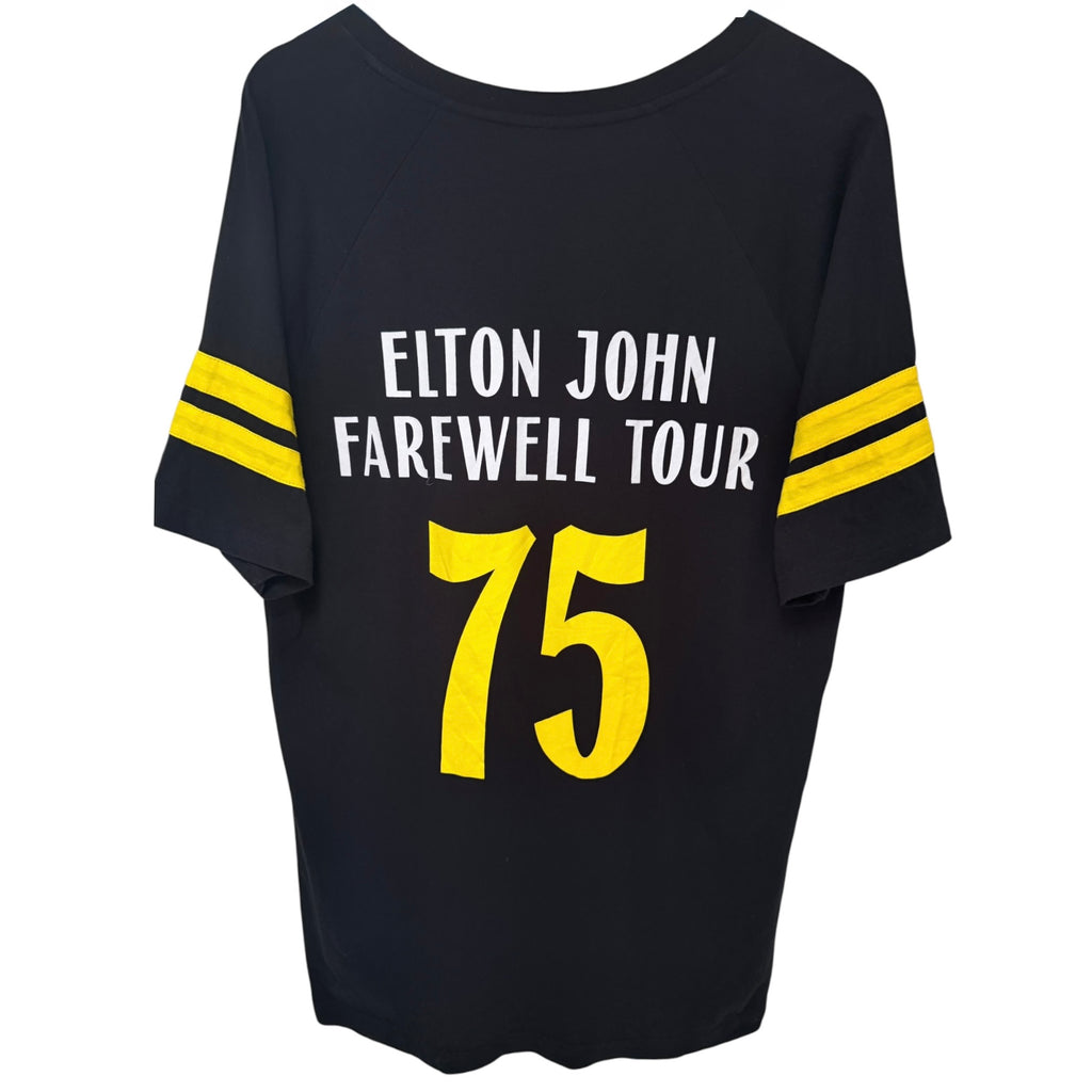 Elton John Farewell Tour 75 Graphic Tee 2XL Black Yellow back