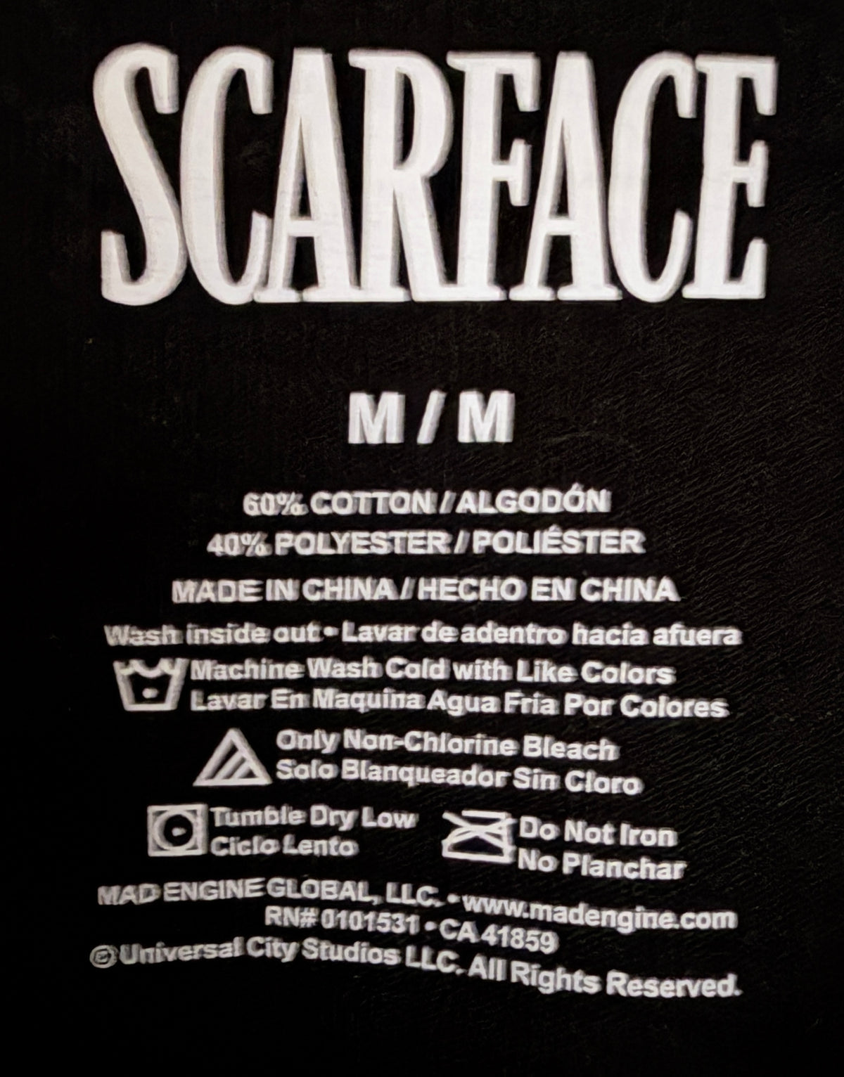 Scarface Tony Montana The World Is Yours Graphic Tee M Black detail 2