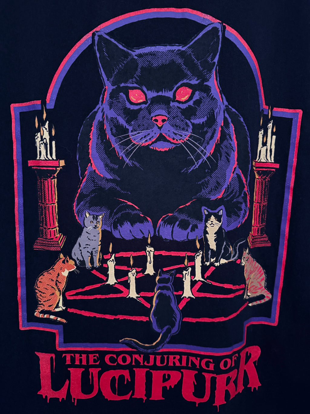 Steven Rhodes Conjuring of Lucipurr Black Cat Graphic Tee XL detail 2