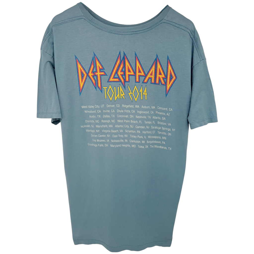 Def Leppard 2014 North American Tour Graphic Tee XL Blue back