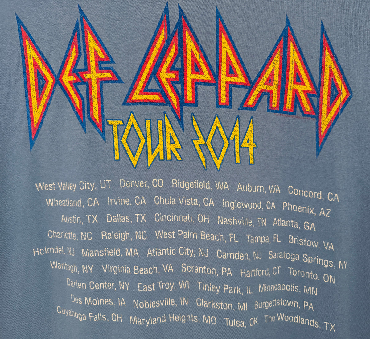 Def Leppard 2014 North American Tour Graphic Tee XL Blue detail 3
