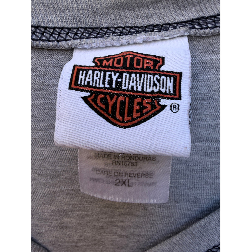 Harley Davidson Long Sleeve Shirt Mens 2XL Gray Motorcycles Maryland Graphic
