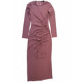 Zara Women's Mauve Ruched Drawstring Maxi Dress Small