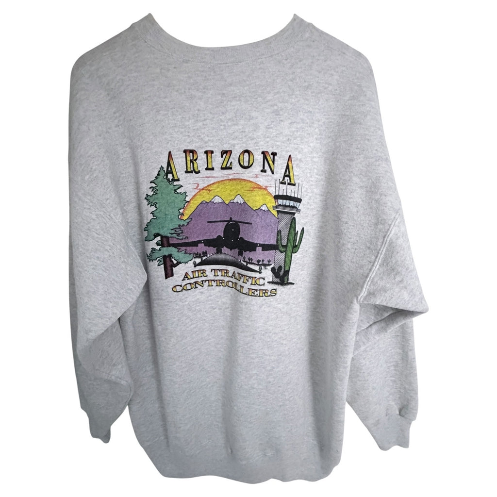 Arizona Air Traffic Controllers Mens Sweatshirt Gray Graphic Crewneck Size XL