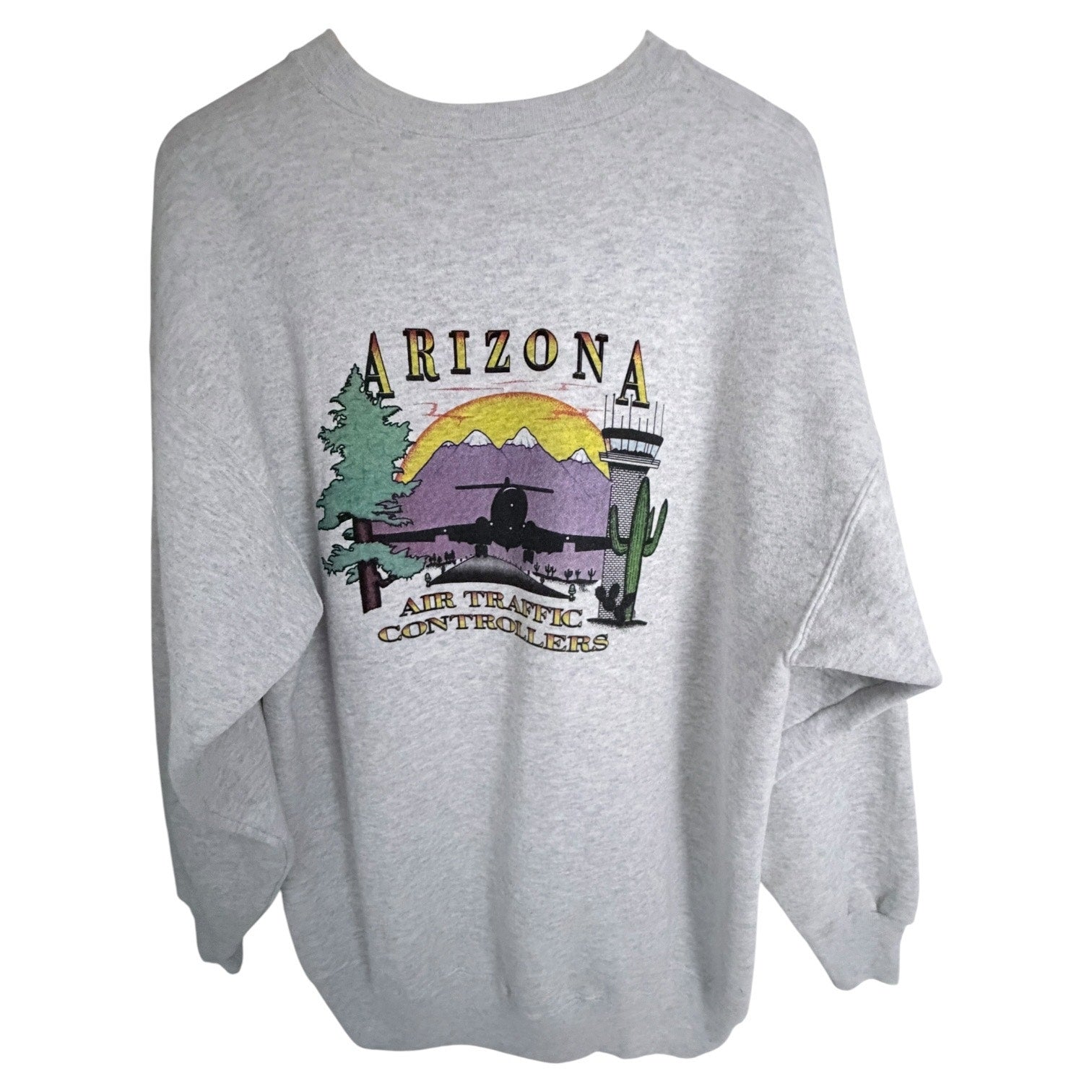 Arizona Air Traffic Controllers Mens Sweatshirt Gray Graphic Crewneck Size XL