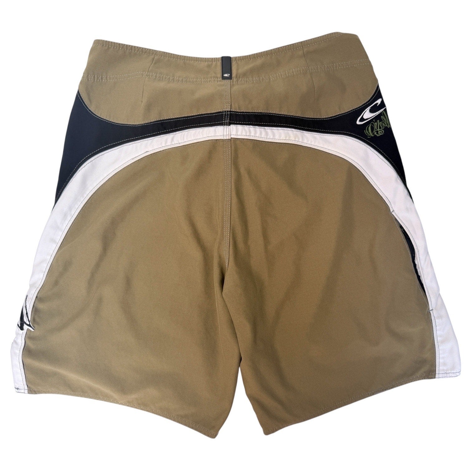 O'Neill Mens Board Shorts 34 Tan Black Surf Swim Drawstring Beach Shorts