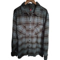 Airwalk Plaid Flannel Button Up Shirt Mens XL Blue Gray Skate Casual