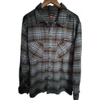 Airwalk Plaid Flannel Button Up Shirt Mens XL Blue Gray Skate Casual