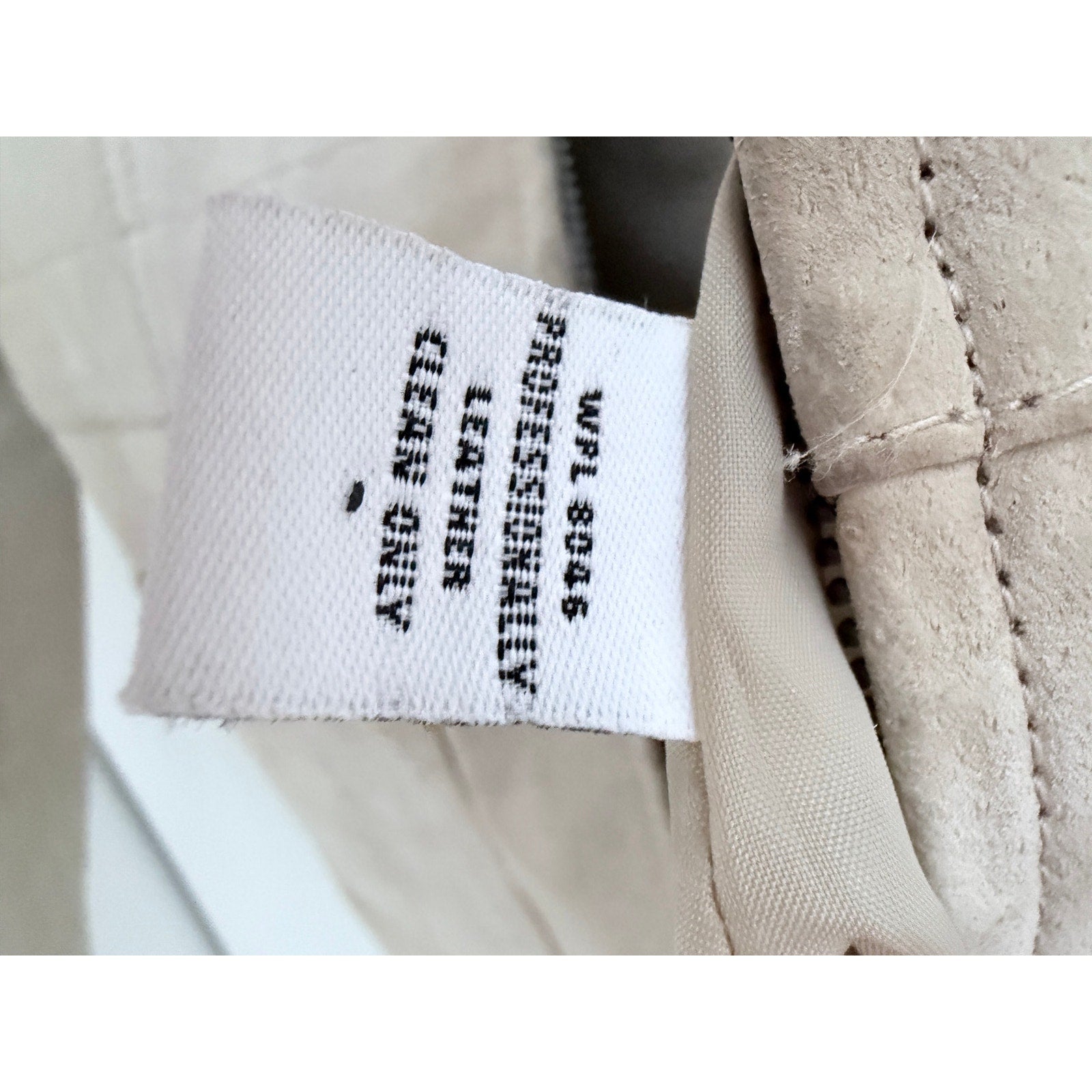 Style & Co Womens Large Beige Genuine Leather Zip Jacket