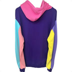 Karl Jacobs Men's Purple Colorblock Hooded Hoodie — back view