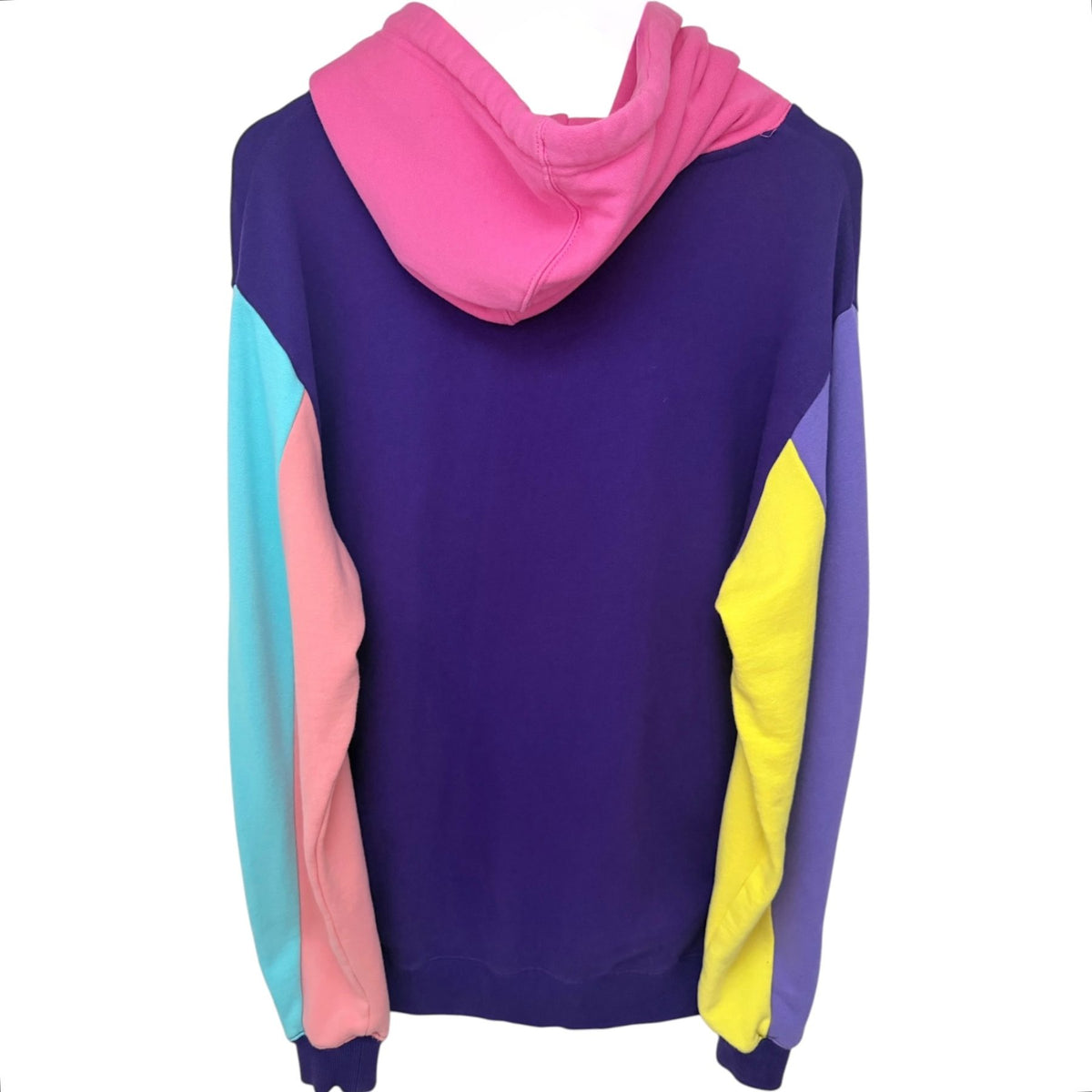 Karl Jacobs Men's Purple Colorblock Hooded Hoodie — back view