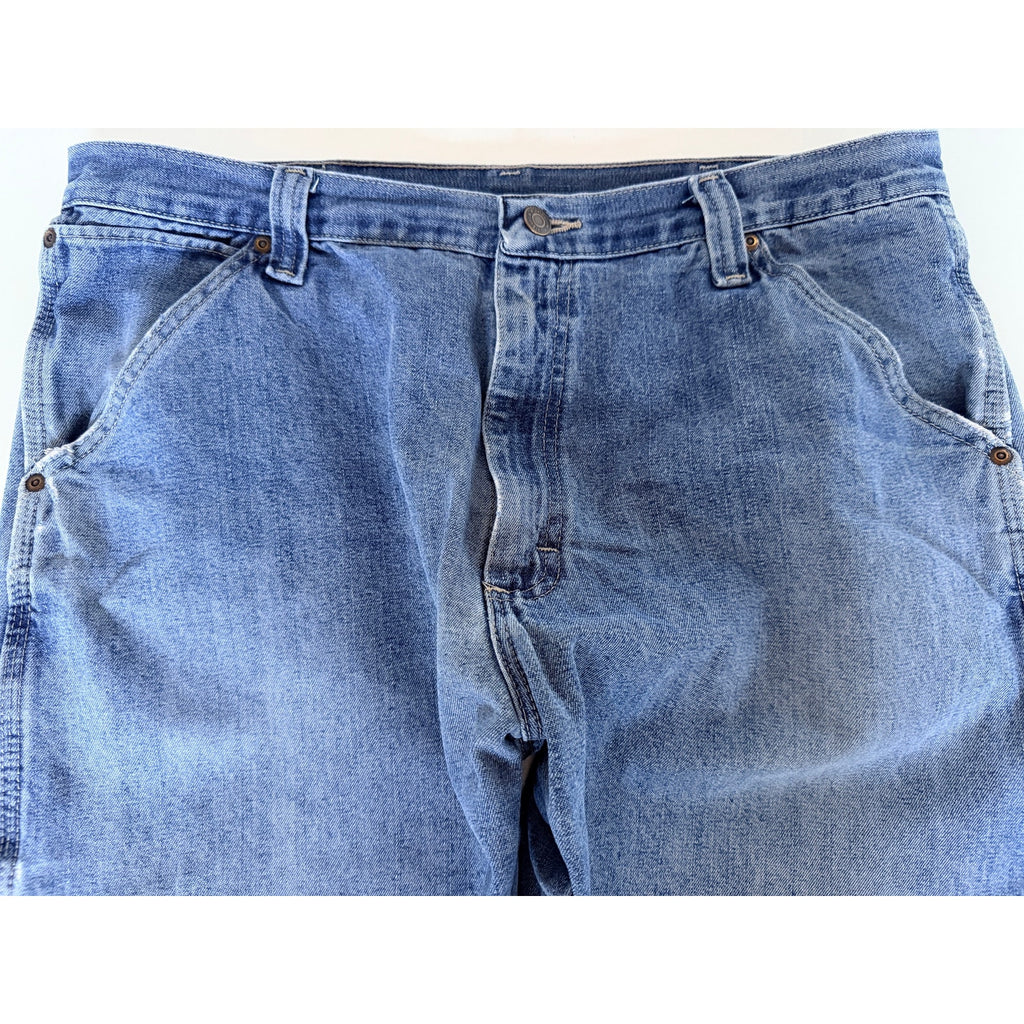 Wrangler Carpenter Jeans Mens 36x30 Blue Denim Workwear Utility Pants
