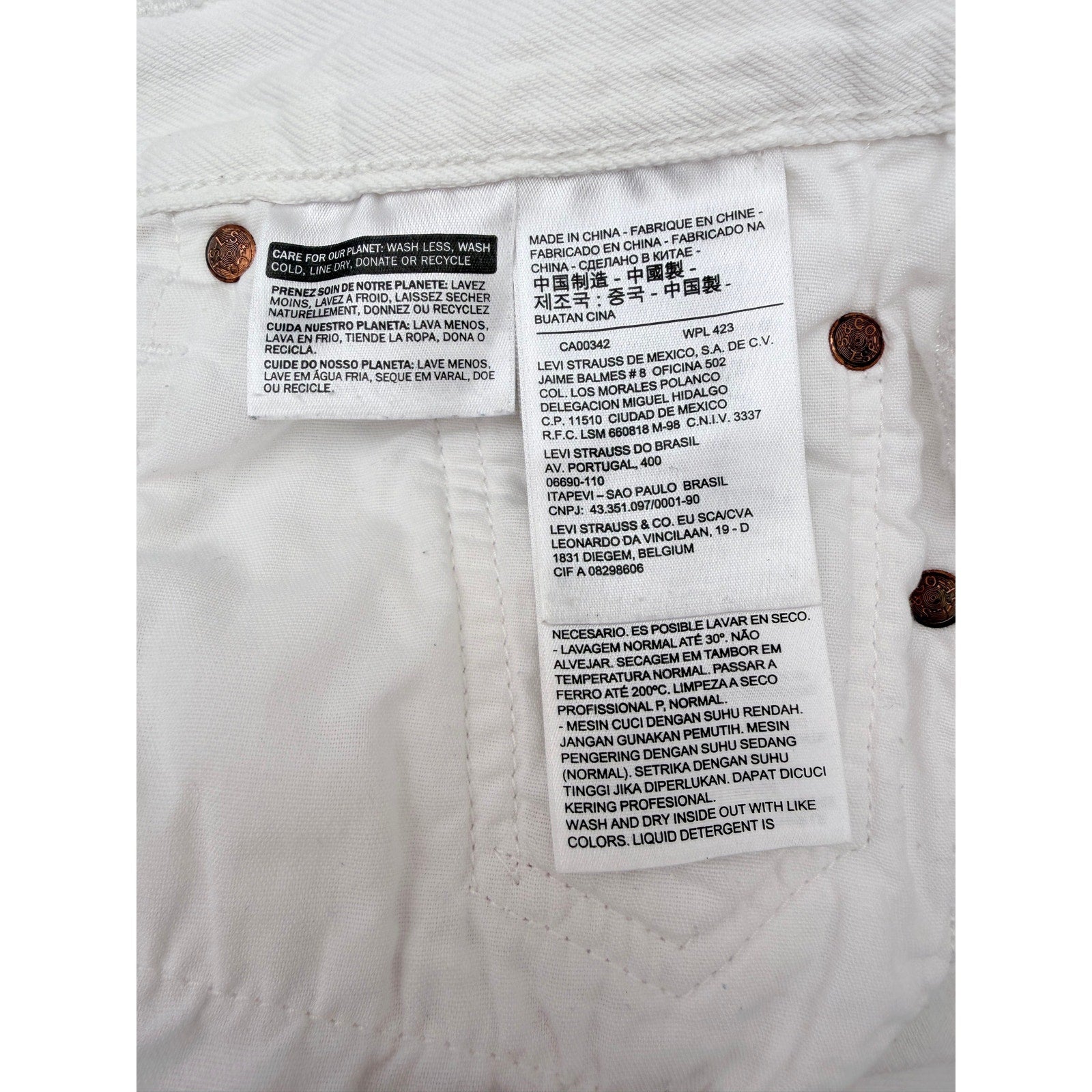 Levis 501 Denim Shorts Womens Size 28 White Distressed Cutoff Jean Shorts