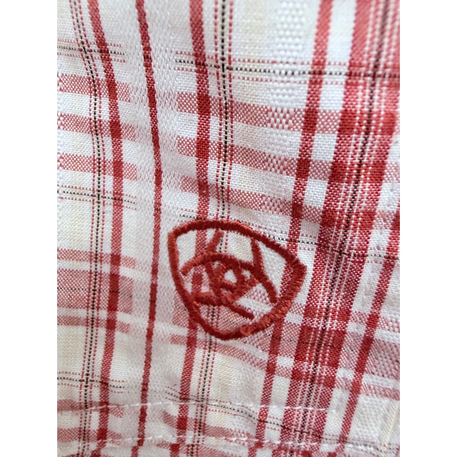 Ariat Pro Series Plaid Shirt Mens Large Red Western Short Sleeve Button Up